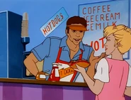 Harry's hot dog stand.