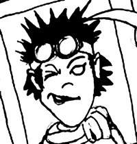 The adult Jenny Everywhere, talking to her friend from inside the mirror