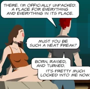 Jenny helps her husband  get settled in