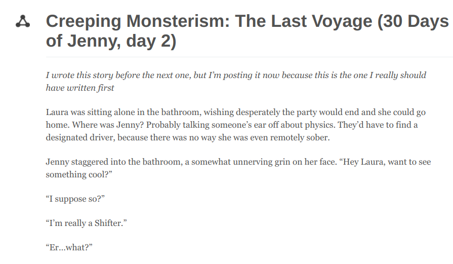 The First Voyage (short story) Jenny Everywhere Wiki Fandom