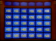 Jeopardy! sushi bar-era game board from its debut episode