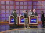 Fj-crew.jpg (87 KB) This is what occurs during the 2-minute break before Final Jeopardy!, as the contestants make their wagers after the category reveal before the clue reveal.