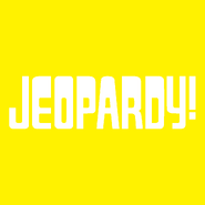 Jeopardy! Logo in Yellow Background in White Letters