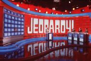 We get the best of both worlds here: The Double Jeopardy! backdrop, and the Jeopardy! round values. Can you spot the Daily Double Icon?