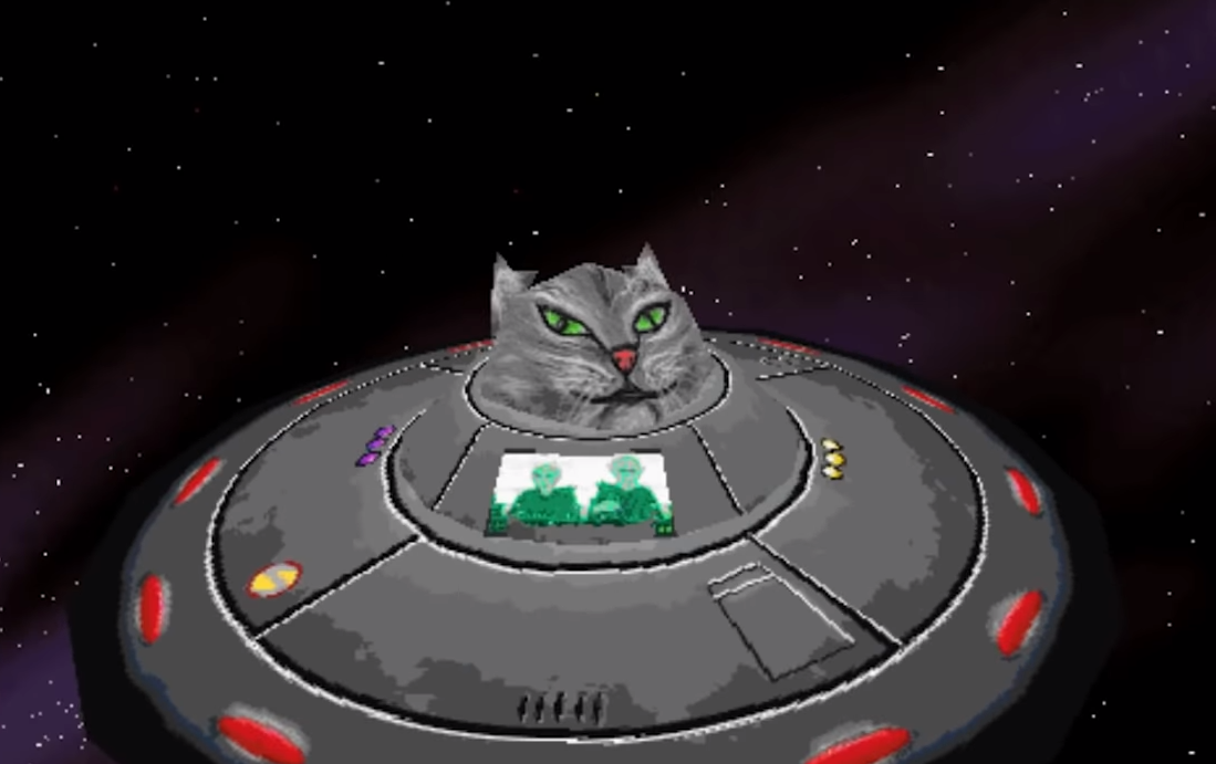 cat ufo in space
