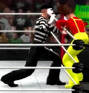 The Mime having the Slim Jim Guy on the ropes.