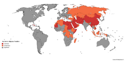 Map visualising Astronist religious freedom.