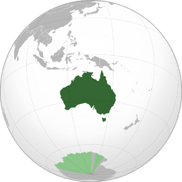 Australia with AAT (orthographic projection)