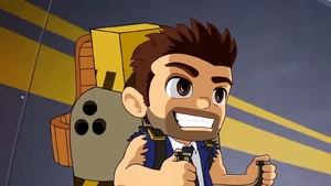 Barry transforming into his current design.