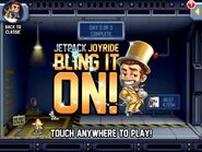 The main menu as seen in the Jetpack Joyride Bling It On! Event