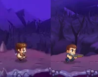 Barry's appearance in Monster Dash (left-2010 to 2020 and 2023 onwards; right-2020 to 2023)