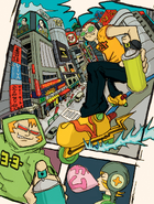 Art of Gum, Beat, and Yo-Yo from the Jet Set Radio Perfect Guide.