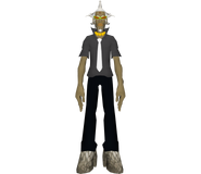 DJ Professor K's model in Jet Set Radio Future, featuring an unused tie.