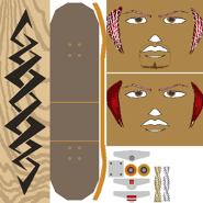 Textures for Miguel's face and board.