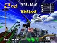 Tez performing a "Method" trick in San Francisco.