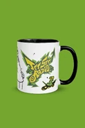 Logo side of the Beat and Gum mug.