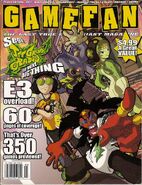 A GameFan issue featuring DJ-K, Beat, Gum, and Corn/Tab on the cover.