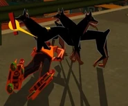 A pile of the player and police dogs.