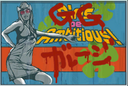 The "Girls be Ambitious!" sign with a GG tag.