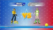 Beat and Gum's models in the console version of Sega Superstars Tennis.