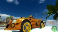 Beat's car, the Custom de la GG, in 'Sonic and Sega All-Stars Racing.