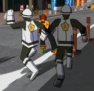 The back of the police.