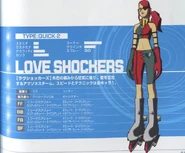 The Love Shockers' profile in the Jet Set Radio Future Perfect Guidebook.