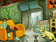 Concept art of Beat and an early take on the garage.