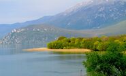 The shoreline on the Ohrid Lake side.