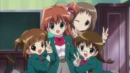 Akari and her friends from the Manga-club at school in the OAV opening.