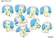 Sapphie reference sheet for Jewelpet season 1.