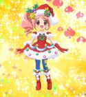 Pink in a Christmas costume.