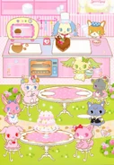 Illustration of Jewelpets in an outdoor café.