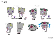 Amelie reference sheet for Jewelpet season 1.