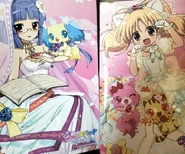 Merchandises of the wedding attire design artworks for Sara and Miria. (Source)