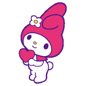 My Melody holding a heart.