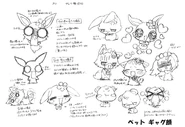 Ruby and her jewelpet friends face expressions concept art reference.
