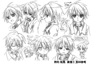 Concepts arts of Yuuma's face expessions 1.
