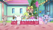 Some Jewelpets-looking villagers hanging around Ruby and Pink's stall. 2