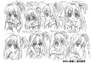 Akari's face expressions concept art.