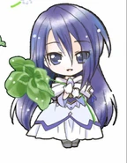 Small illustration of Alma with a lucky clover. (Source)