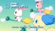 Ruby, Sapphie and Garnet on their broom in Jewelpet Season 1 opening.