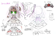 Concept art of Akari's wedding dress and attire for some merchadise design. (Source)