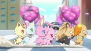 Topaz chasing Dian with other Jewelpets.