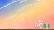 Ruby, Labra and Sapphie on the ending screen of Jewelpet Attack Chance!?.