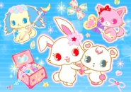 Illustration of Sapphie, Ruby, Labra and Garnet with magic items.