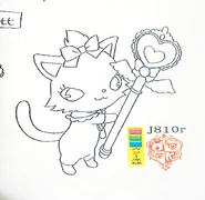 Cropped uncolored Diana reference sheet for Jewelpet season 1 holdind the Jewel Stick.