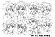Concepts arts of Yuuma's face expessions 2.