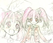 Concept sketches of Ruby human form for Jewelpet Magical Change posted on Jewelpet Anime official Twitter account.