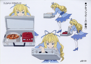 Laura with a suitcase colored concept art for Jewelpet Magical Change.